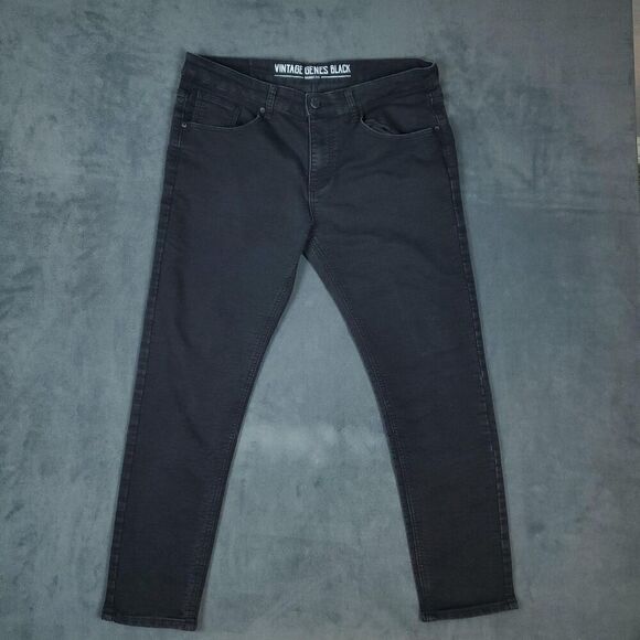 Vintage Genes Black Other - Vintage Genes Black Jeans Mens 36x30 Black Skinny Fit Stretch Denim Pants